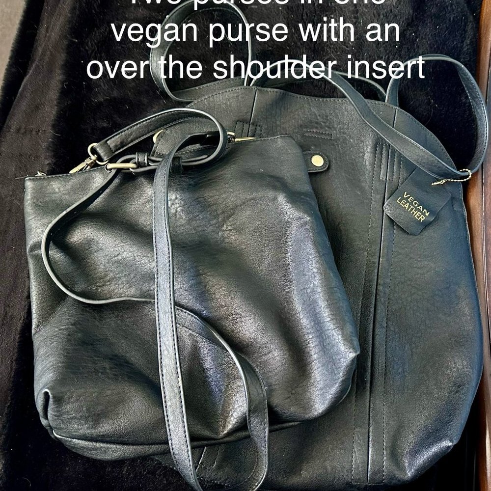 Two in one vegan purse perfect for travel and shopping